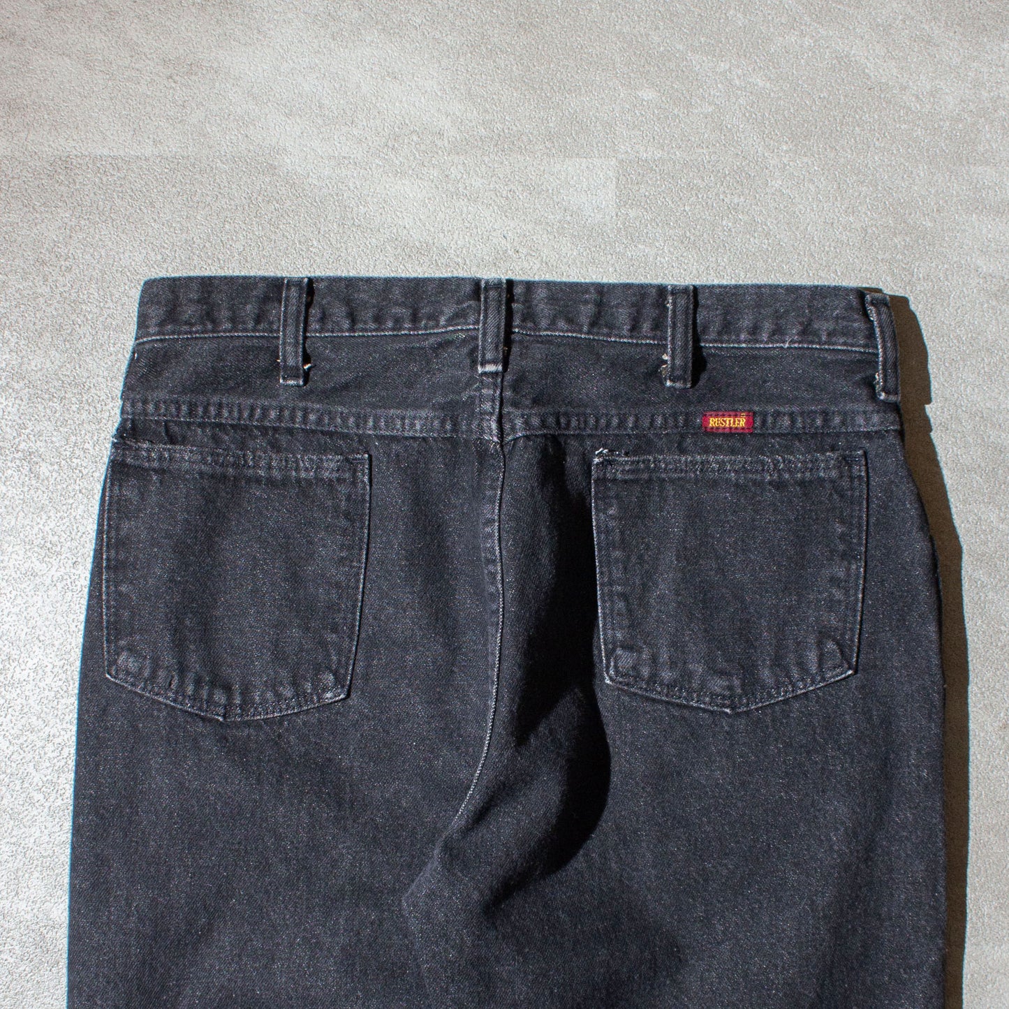 Regular Straight "先染め" Black Denim Pants