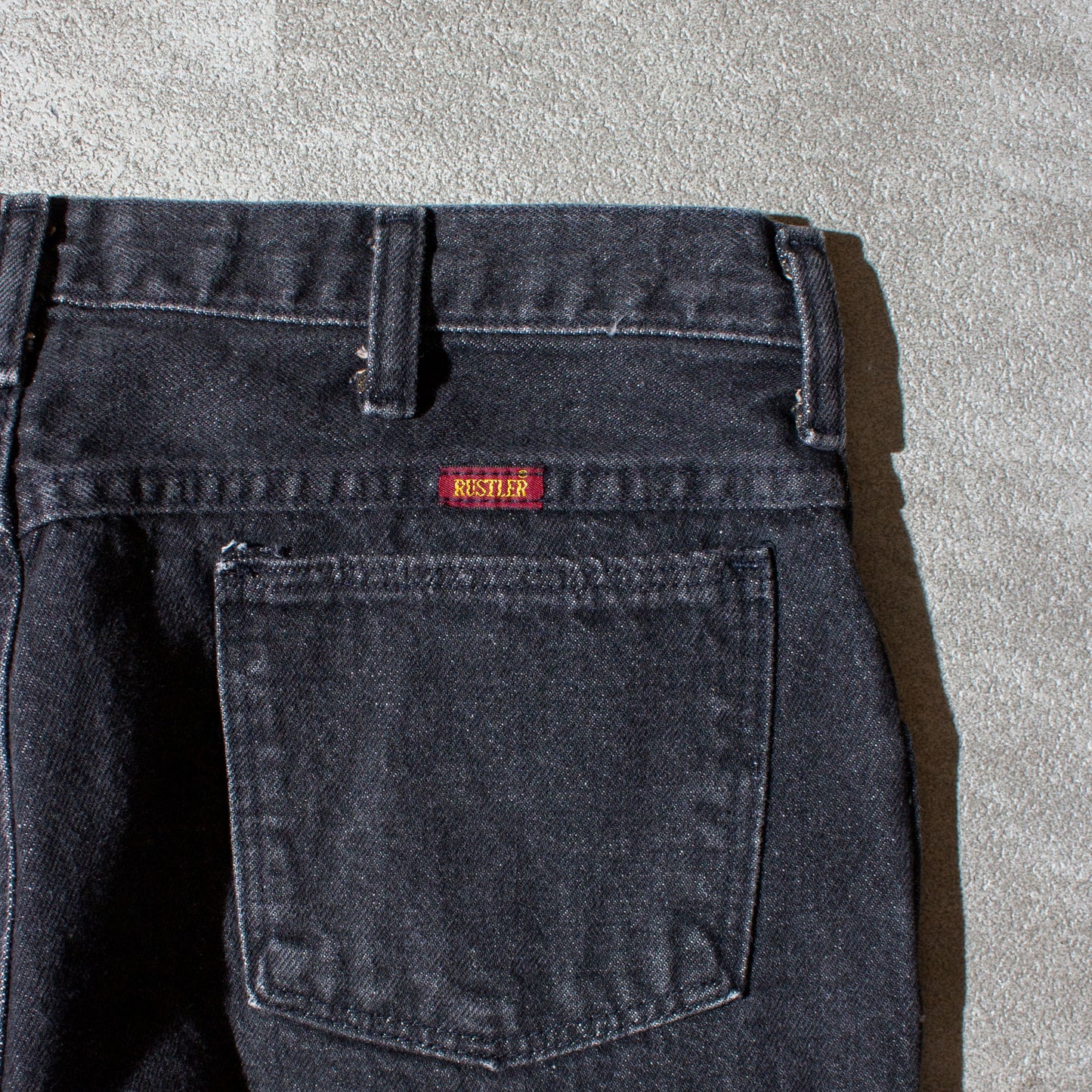 Regular Straight "先染め" Black Denim Pants