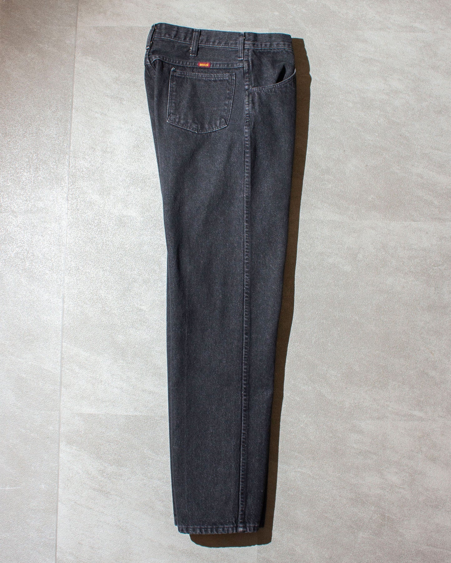 Regular Straight "先染め" Black Denim Pants