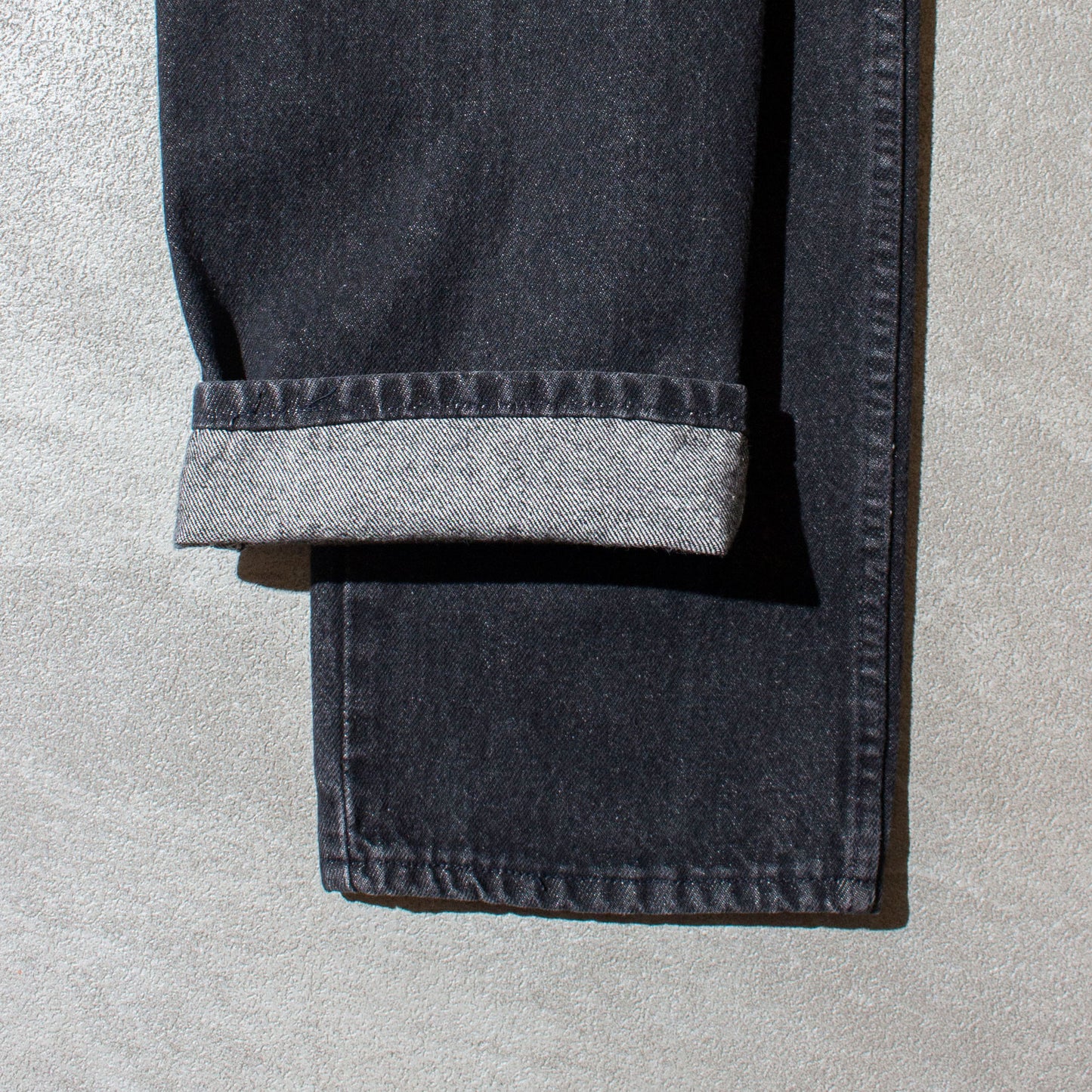 Regular Straight "先染め" Black Denim Pants