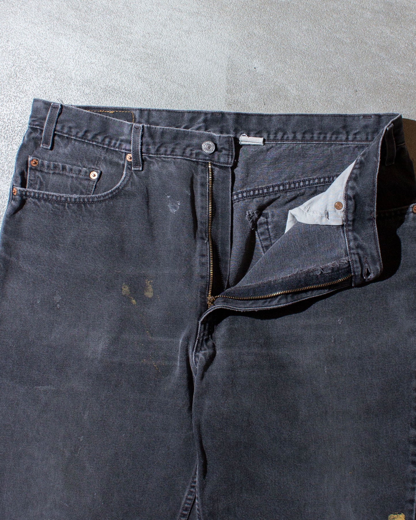 550 RELAXED FIT "後染め" Black Denim Pants