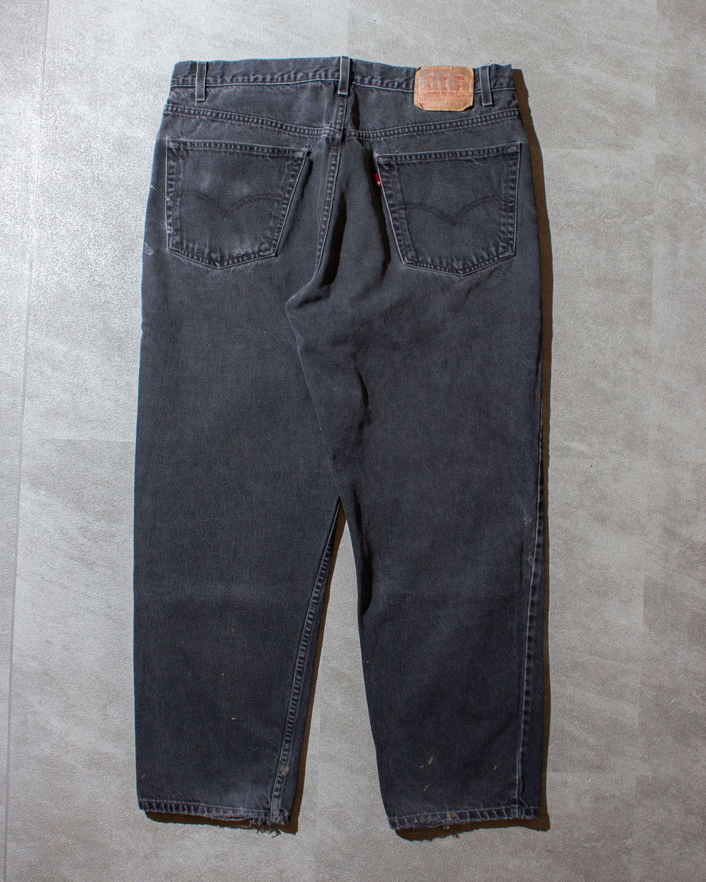 550 RELAXED FIT "後染め" Black Denim Pants