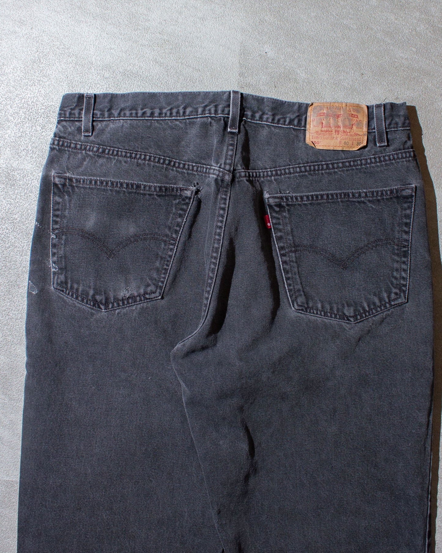 550 RELAXED FIT "後染め" Black Denim Pants
