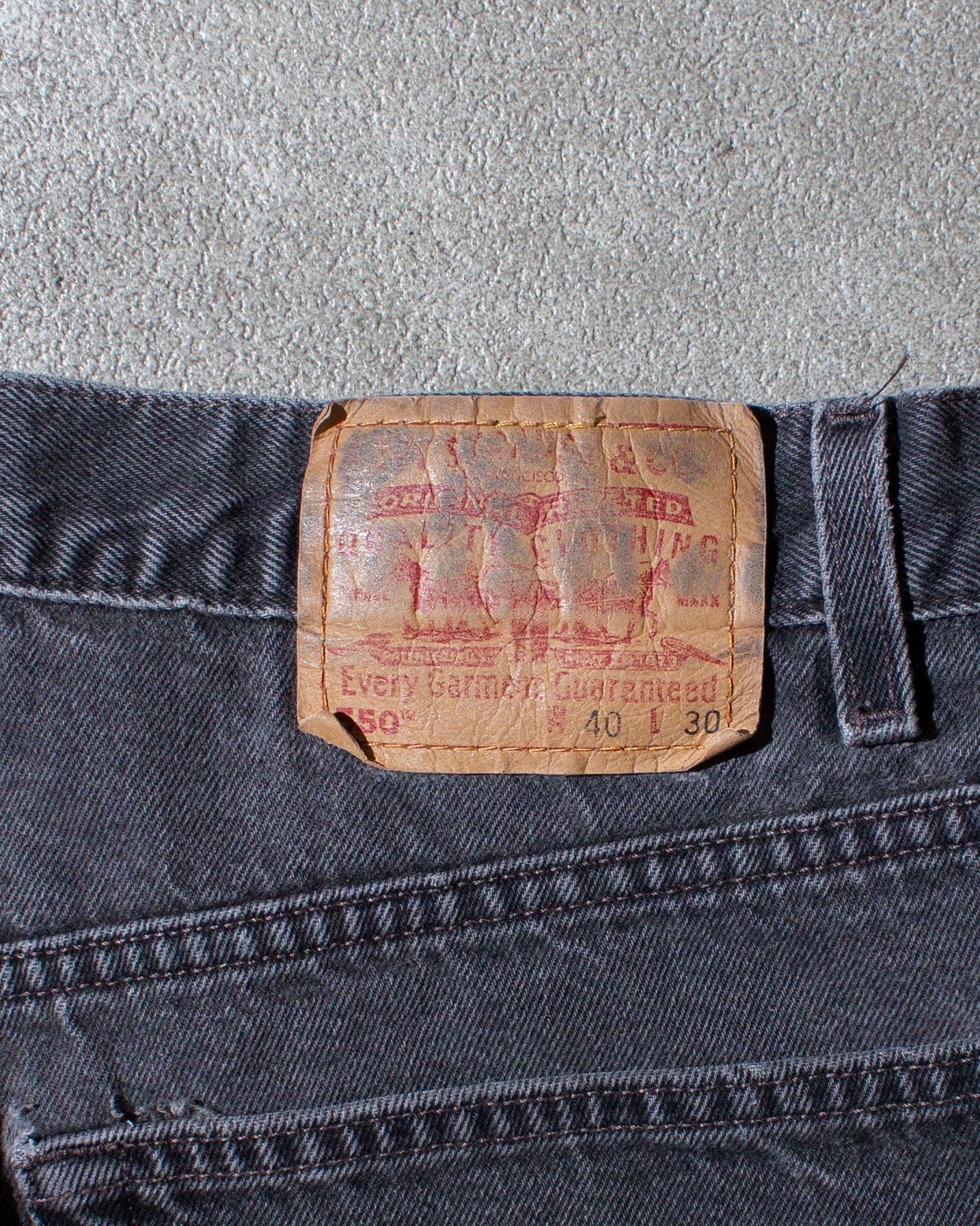 550 RELAXED FIT "後染め" Black Denim Pants