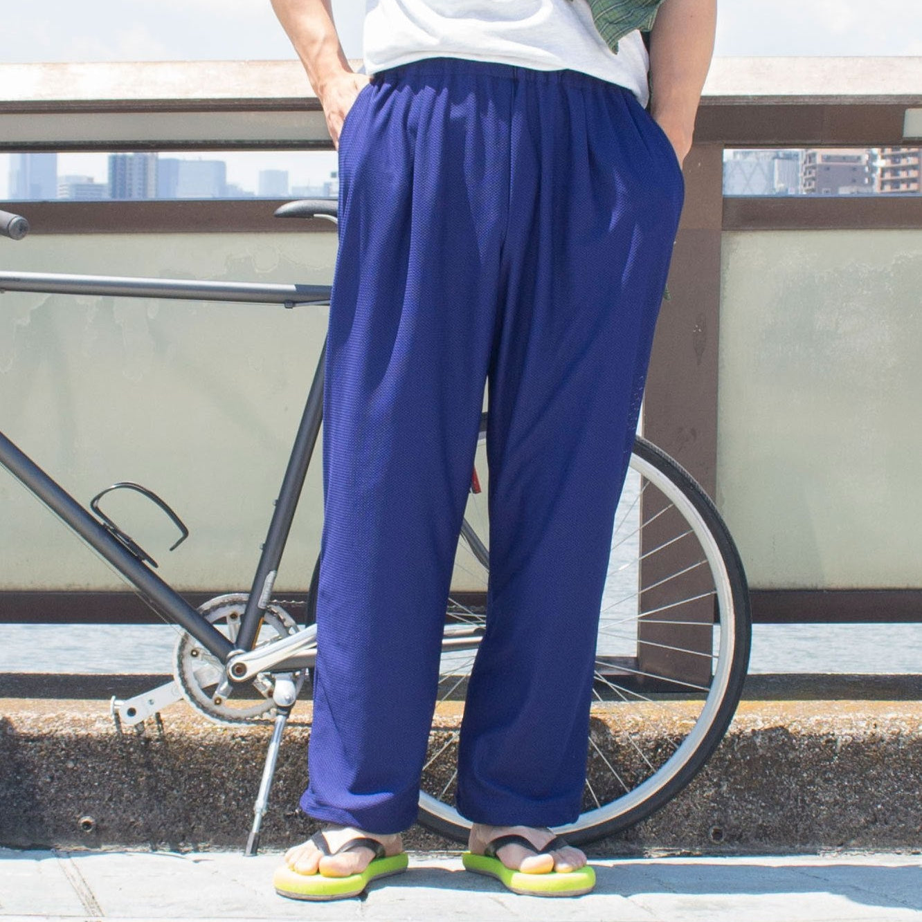 1tuck Mesh Easy Pants / Navy