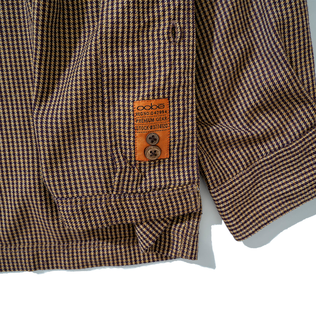 Houndstooth Open Collar shirt