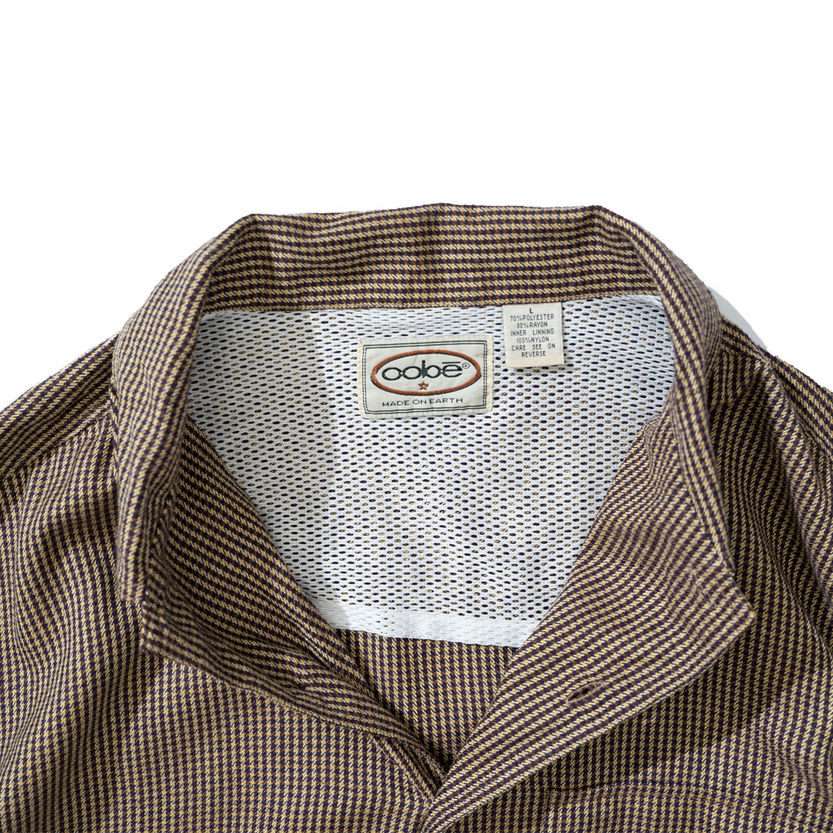 Houndstooth Open Collar shirt