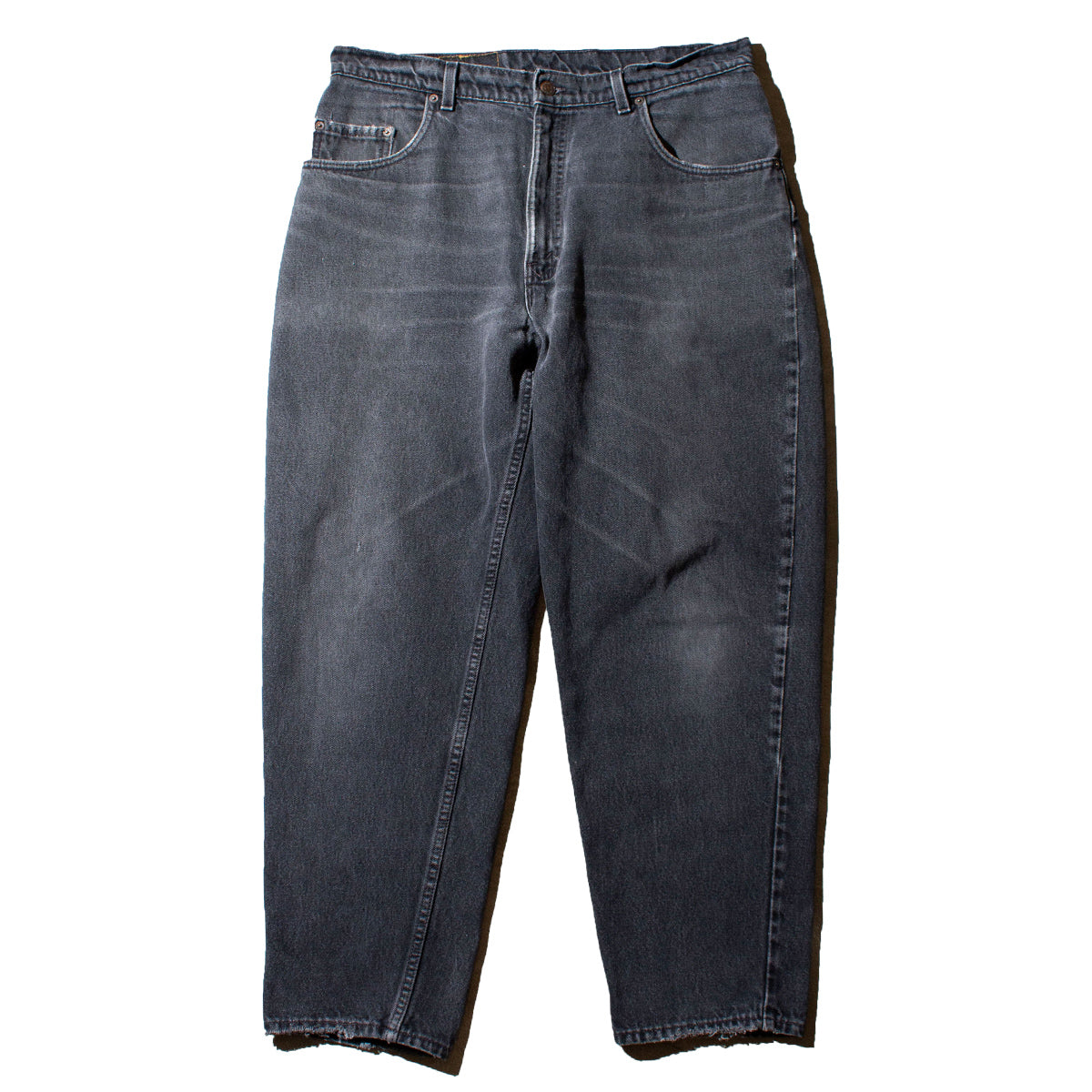 560 "LOOSE FIT TAPERED LEG "後染め" Black Denim Pants Made in U.S.A.