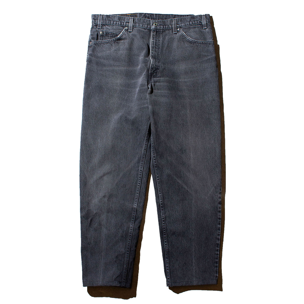 550 RELAXED FIT TAPERED LEG "後染め" Black Denim Pants Made in U.S.A.