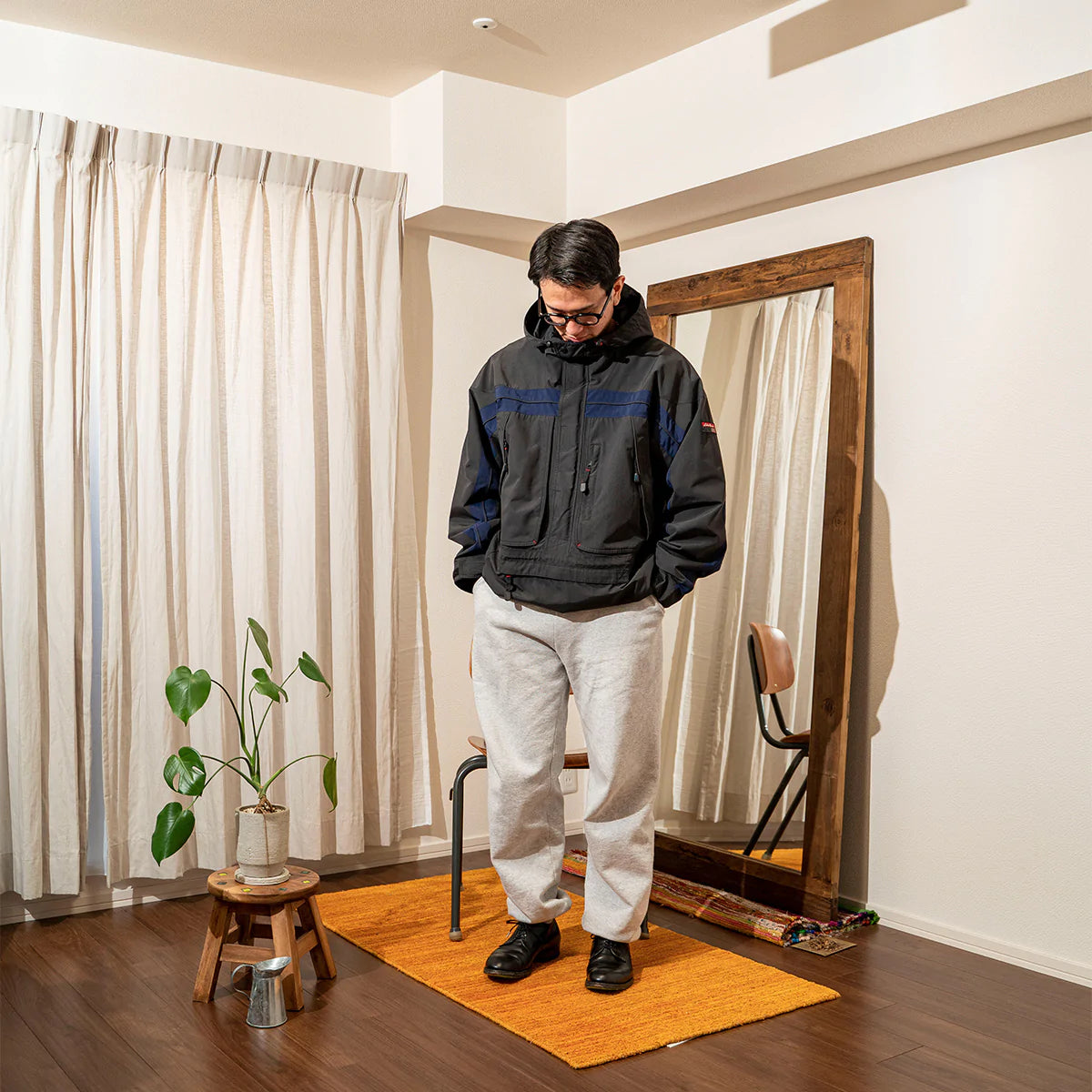 "EBTEK" Nylon Anorak Pullover