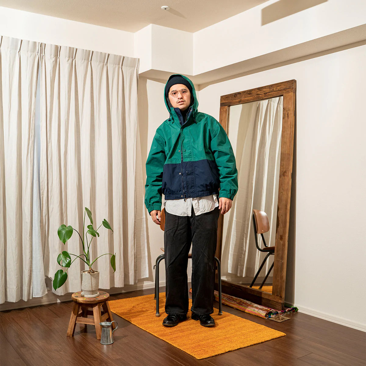 "EBTEK" 2tone Nylon Parka