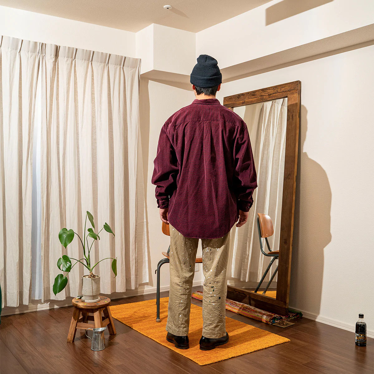 Corduroy Hound's-Tooth Check BD Shirt