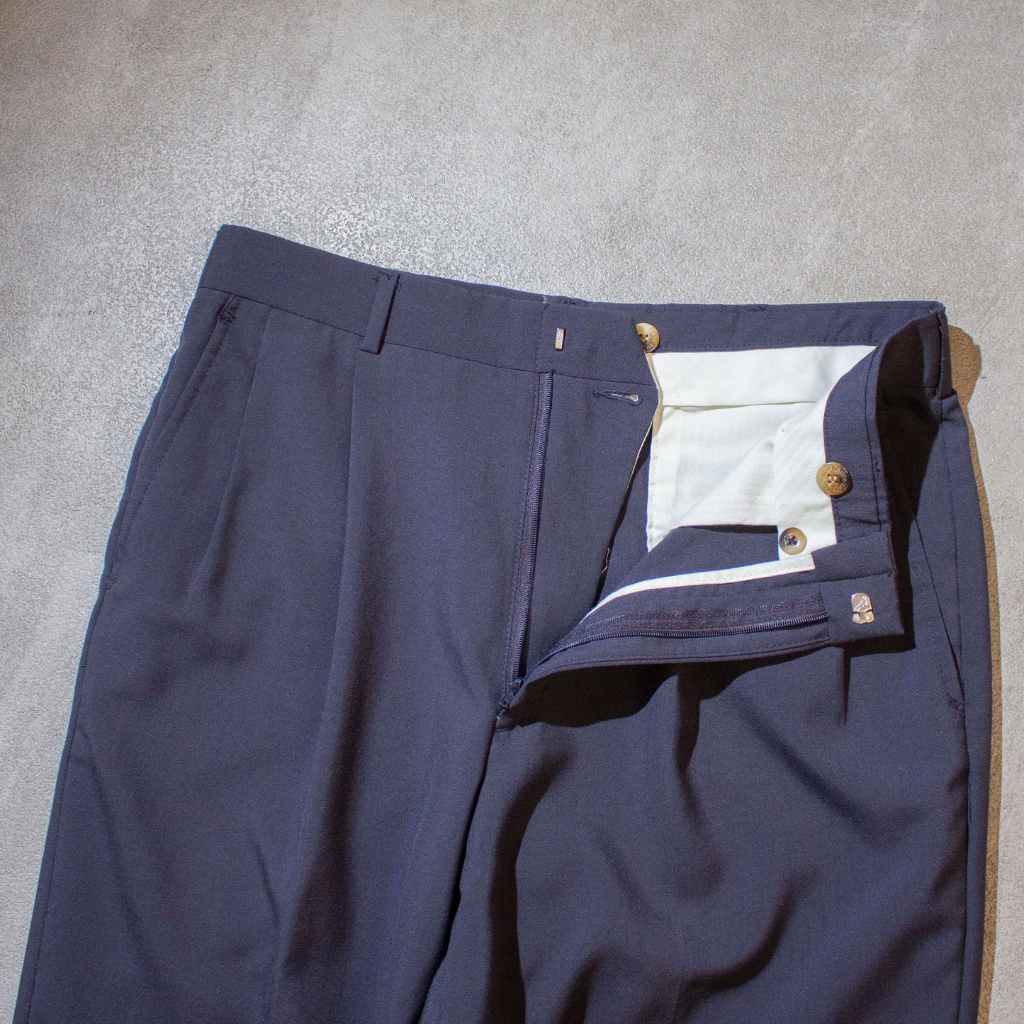 Wool×Polyester 2tuck Slacks Made in U.S.A.【32×31】