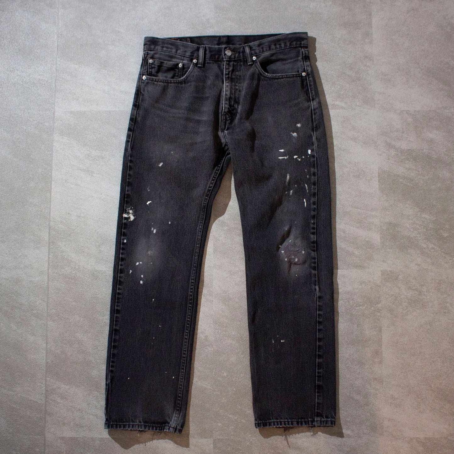 505 Black Denim Painted