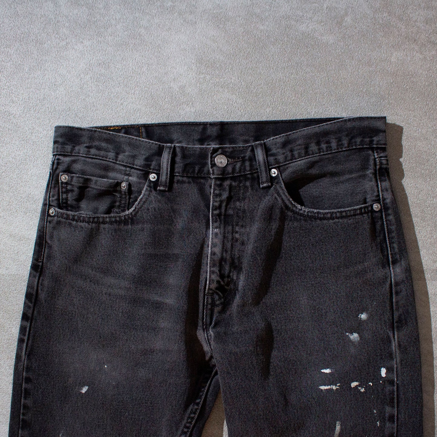 505 Black Denim Painted