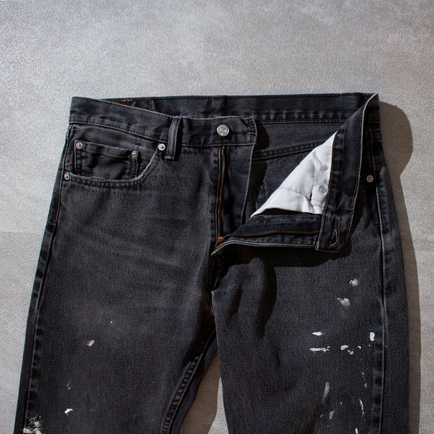 505 Black Denim Painted