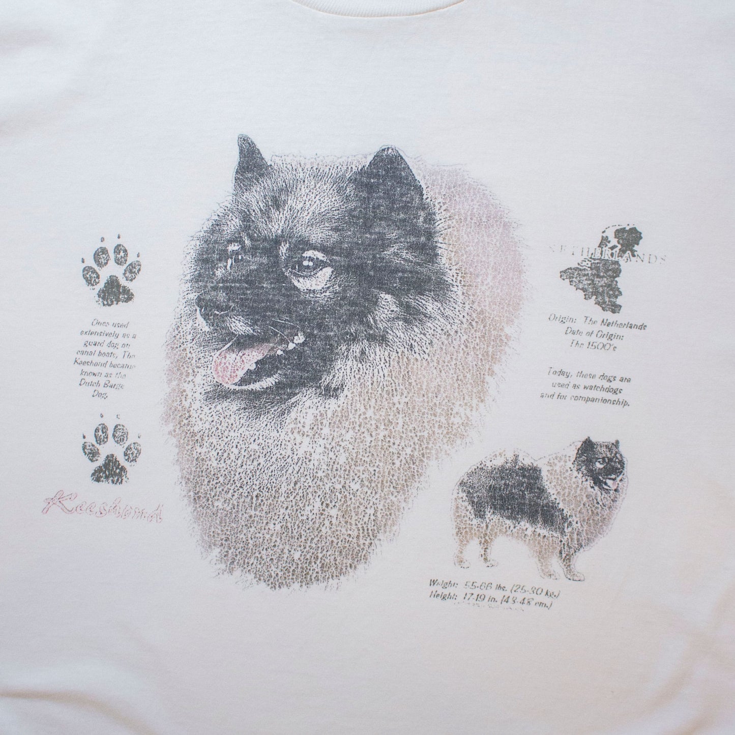 Keeshond dog T-shirt【About XL】
