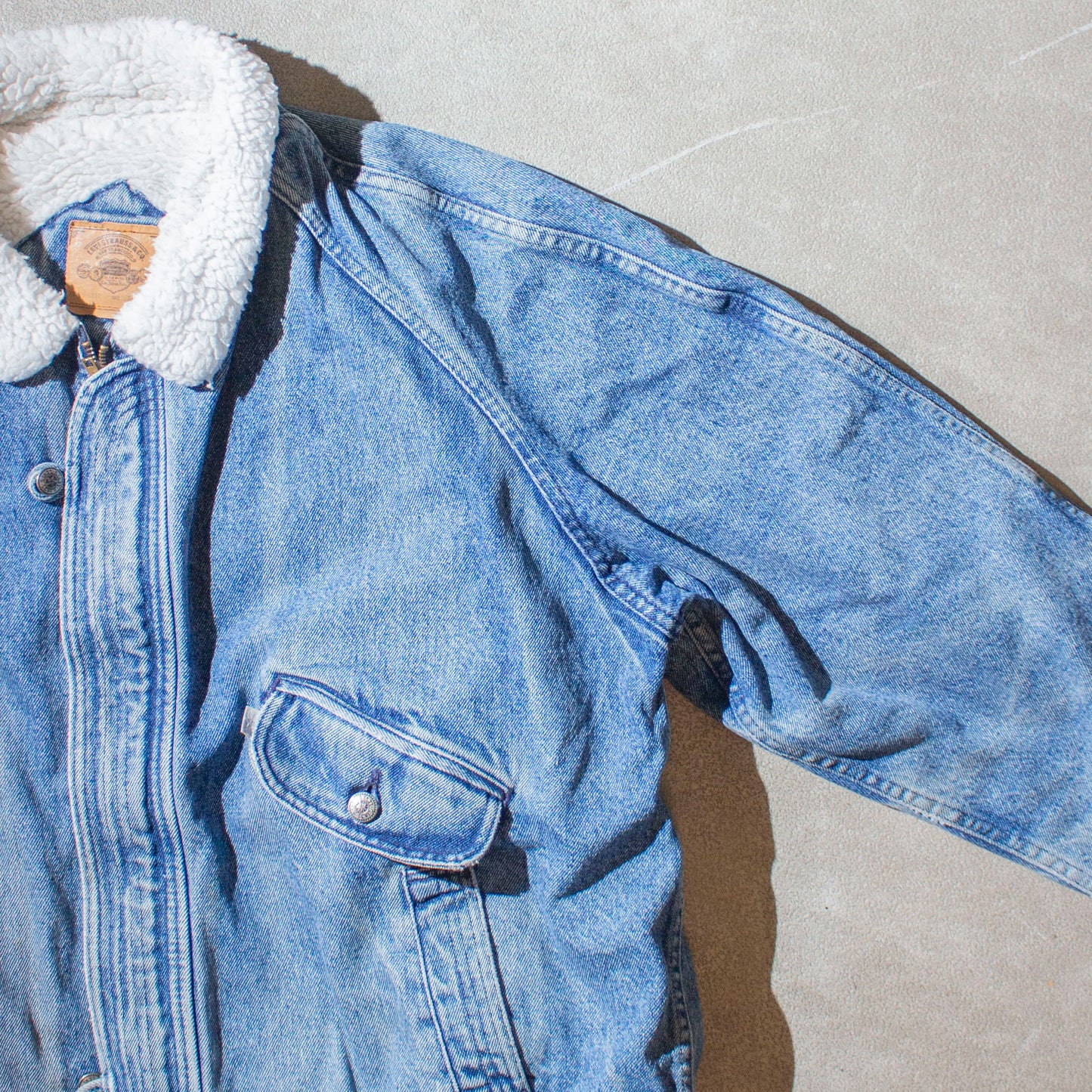 "Silver Medal" Denim Boa Jacket Made in U.S.A.