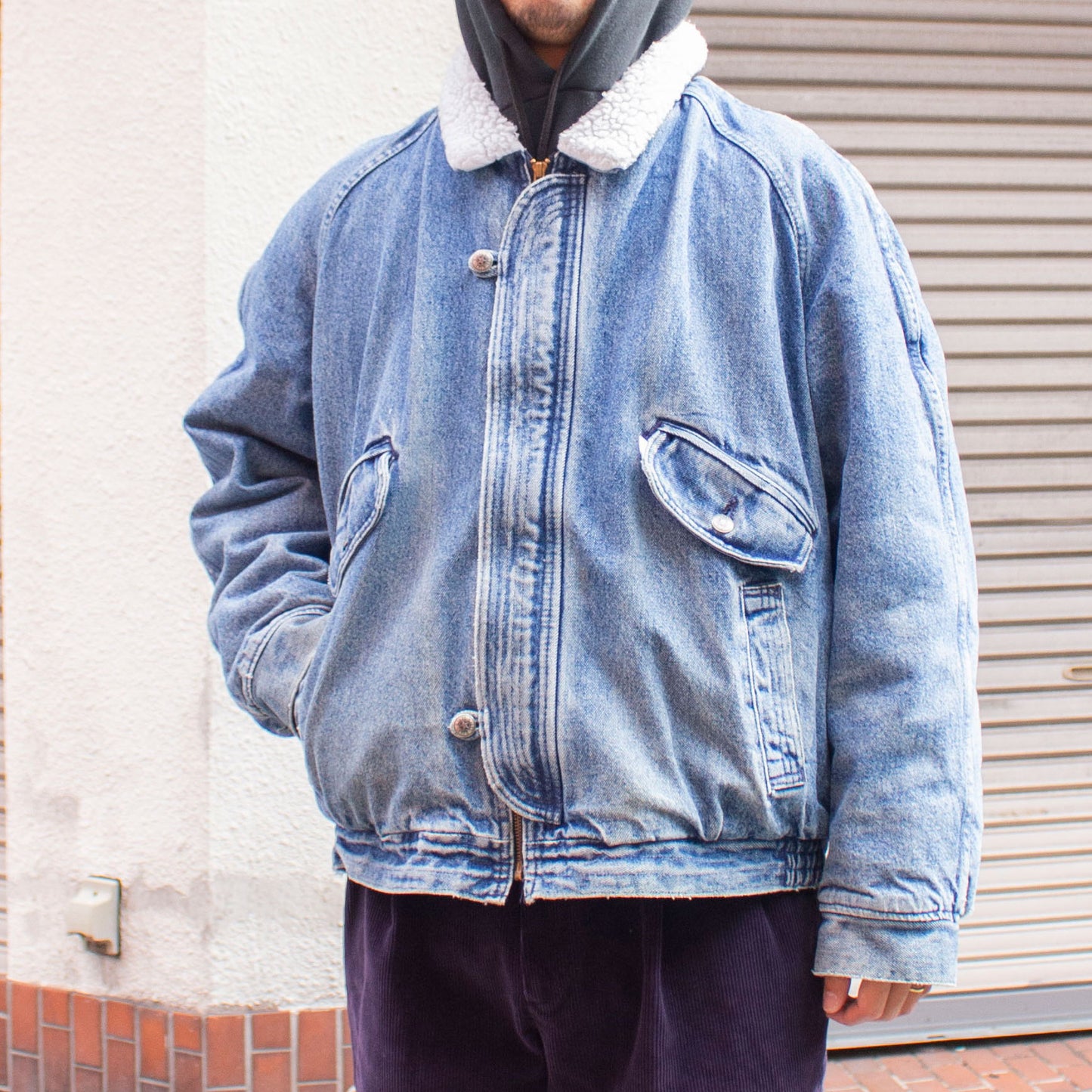 "Silver Medal" Denim Boa Jacket Made in U.S.A.