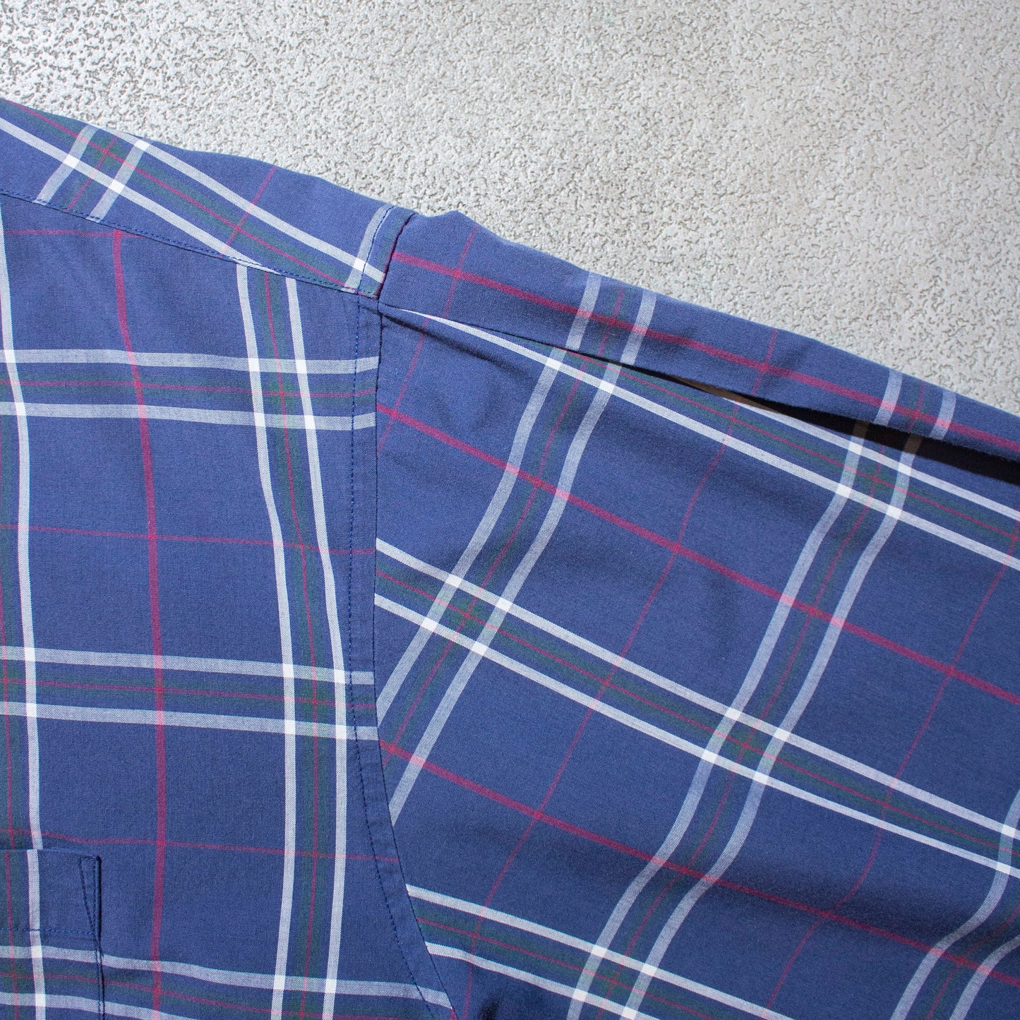 Cotton Poly Tuck Shirt / Blue【XL】