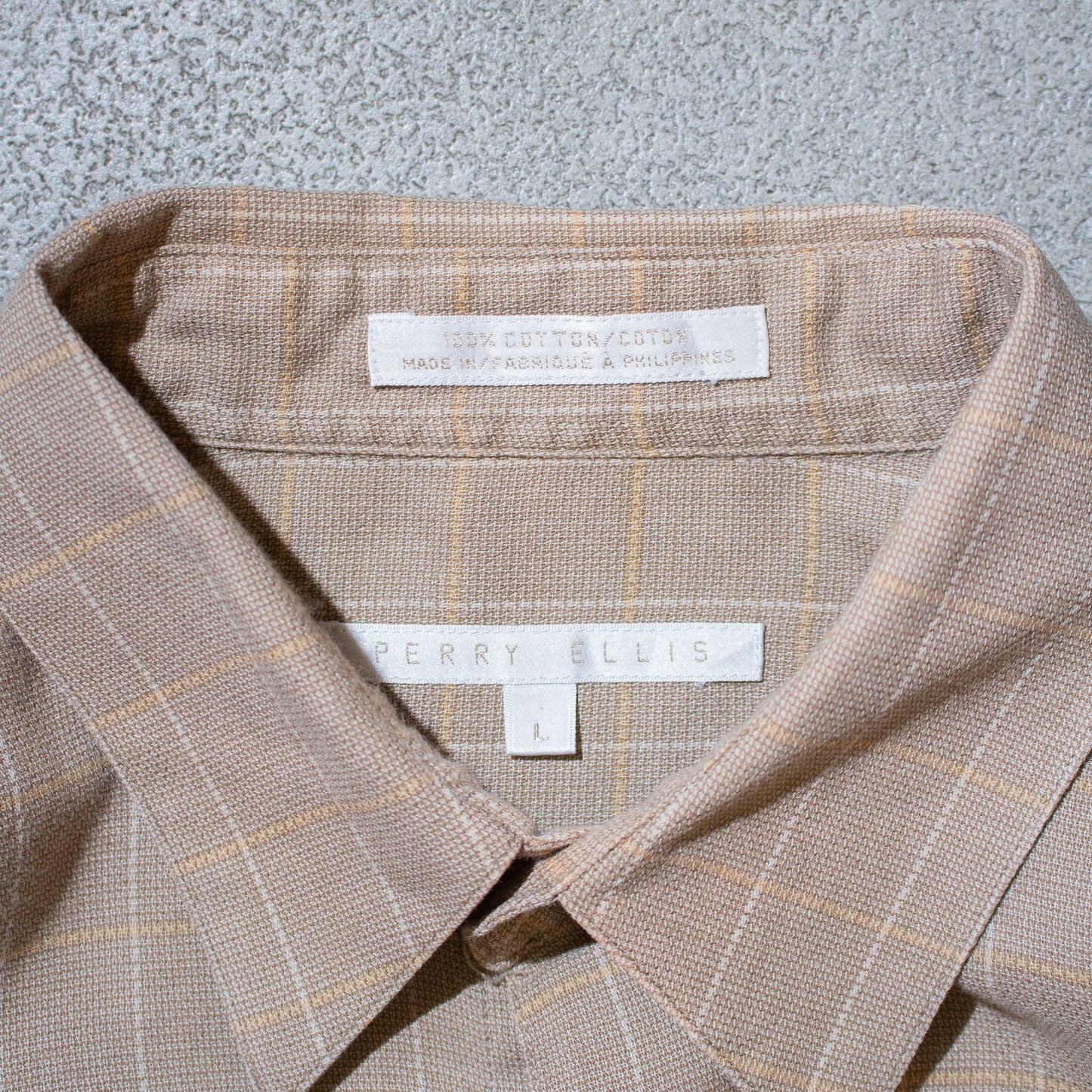 Check Tuck Shirt / Beige【L】