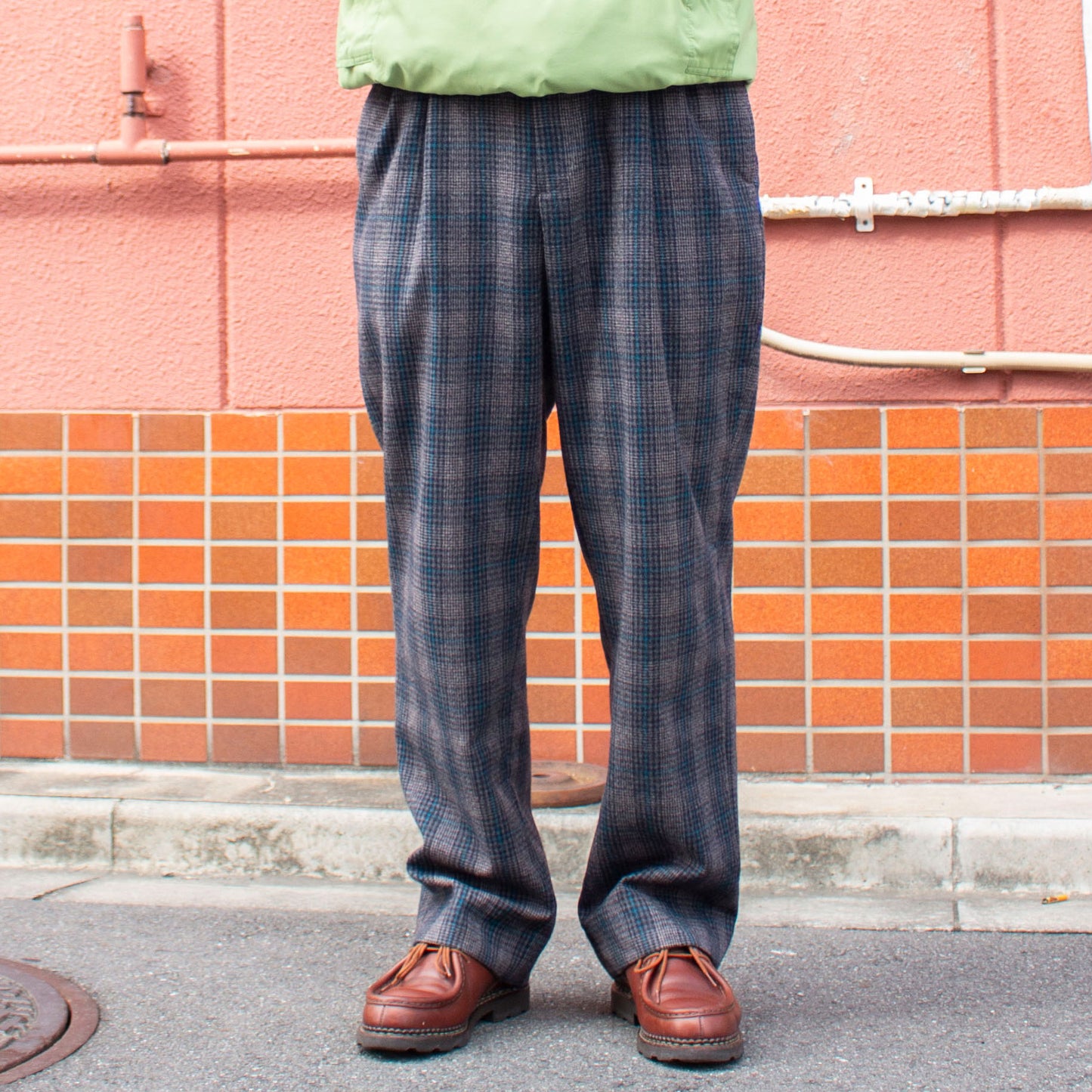 Check Wool Slacks