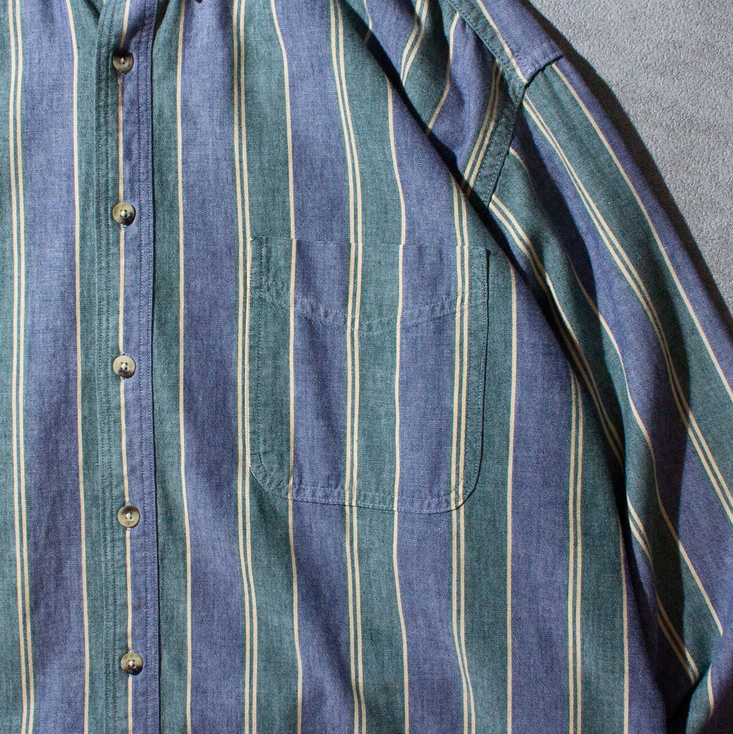 Cotton Chambray Stripe Shirt