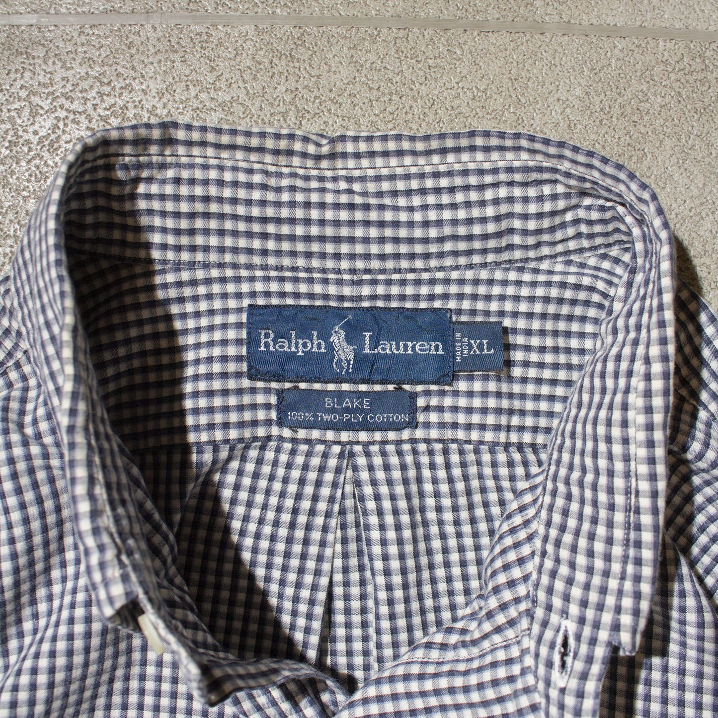 "BLAKE" Custom Resized Check Shirt【XL】