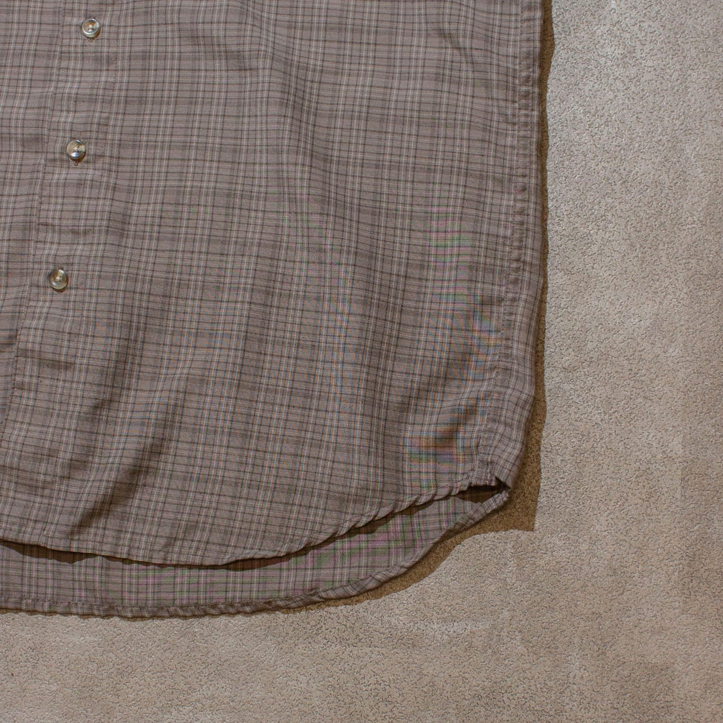S/S "GRT" Polyester×Rayon Check B.D Shirt【M】