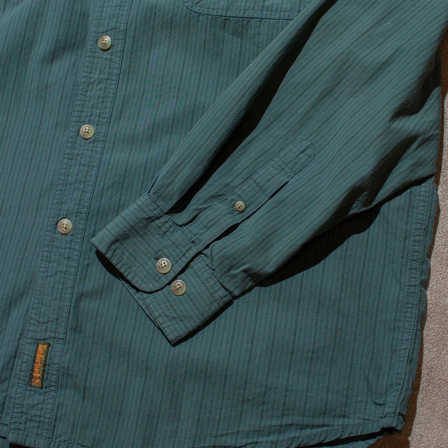 Garment dye Cotton Stripe Shirt【L】