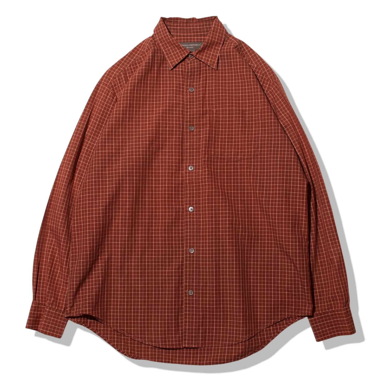 "Relaxed Fit" Cotton Check Shirt【M】