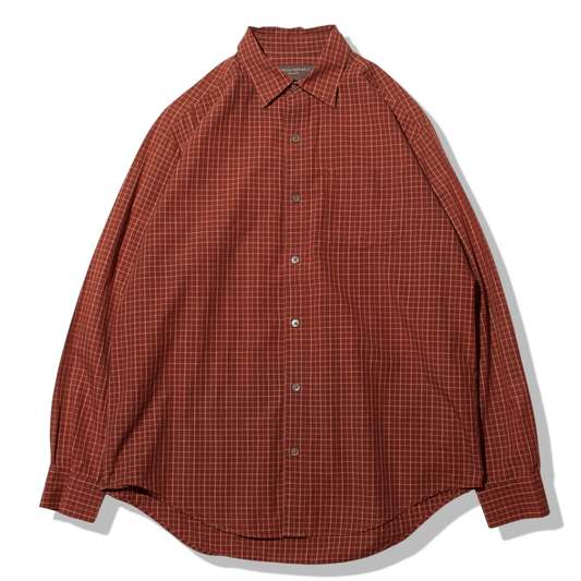 "Relaxed Fit" Cotton Check Shirt【M】