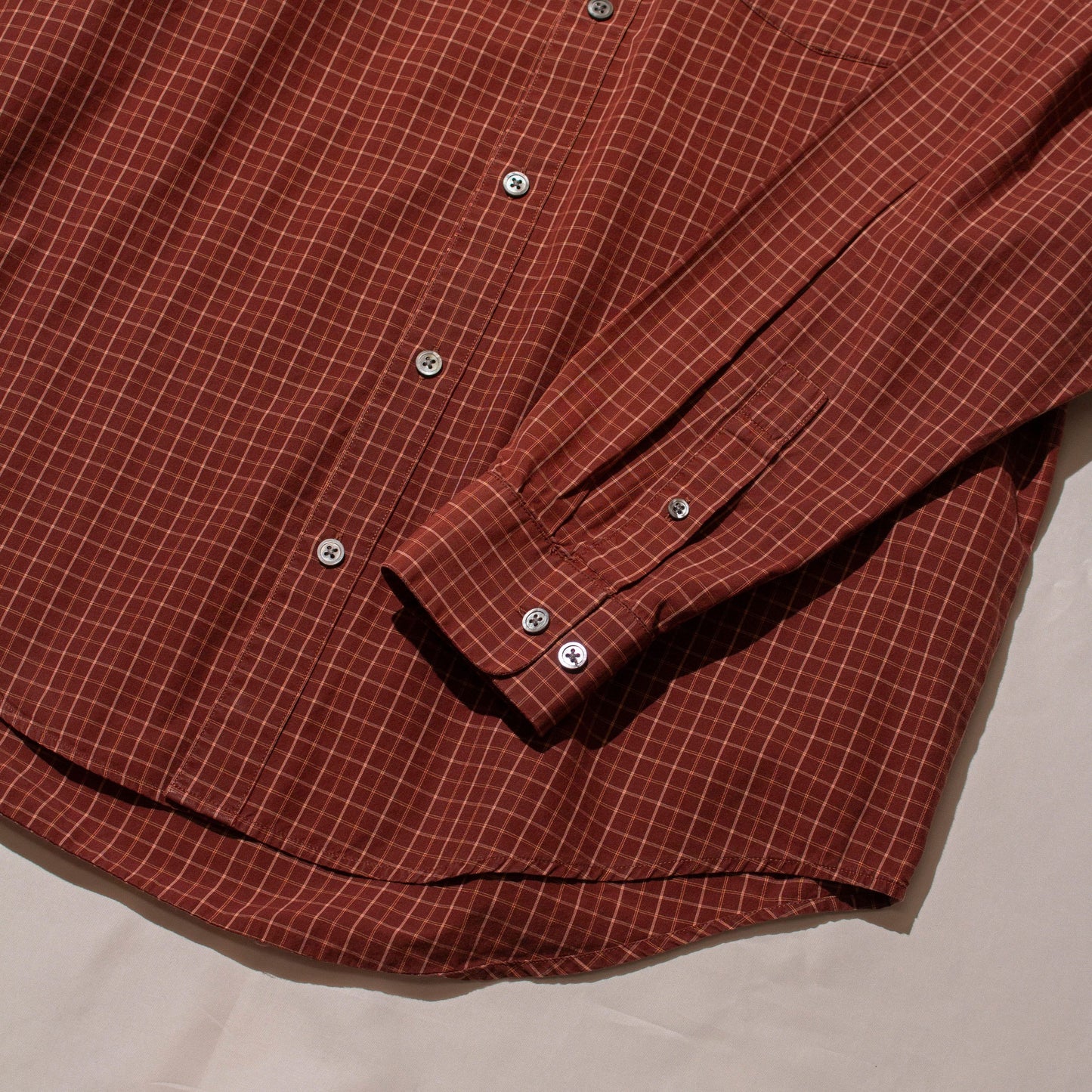 "Relaxed Fit" Cotton Check Shirt【M】