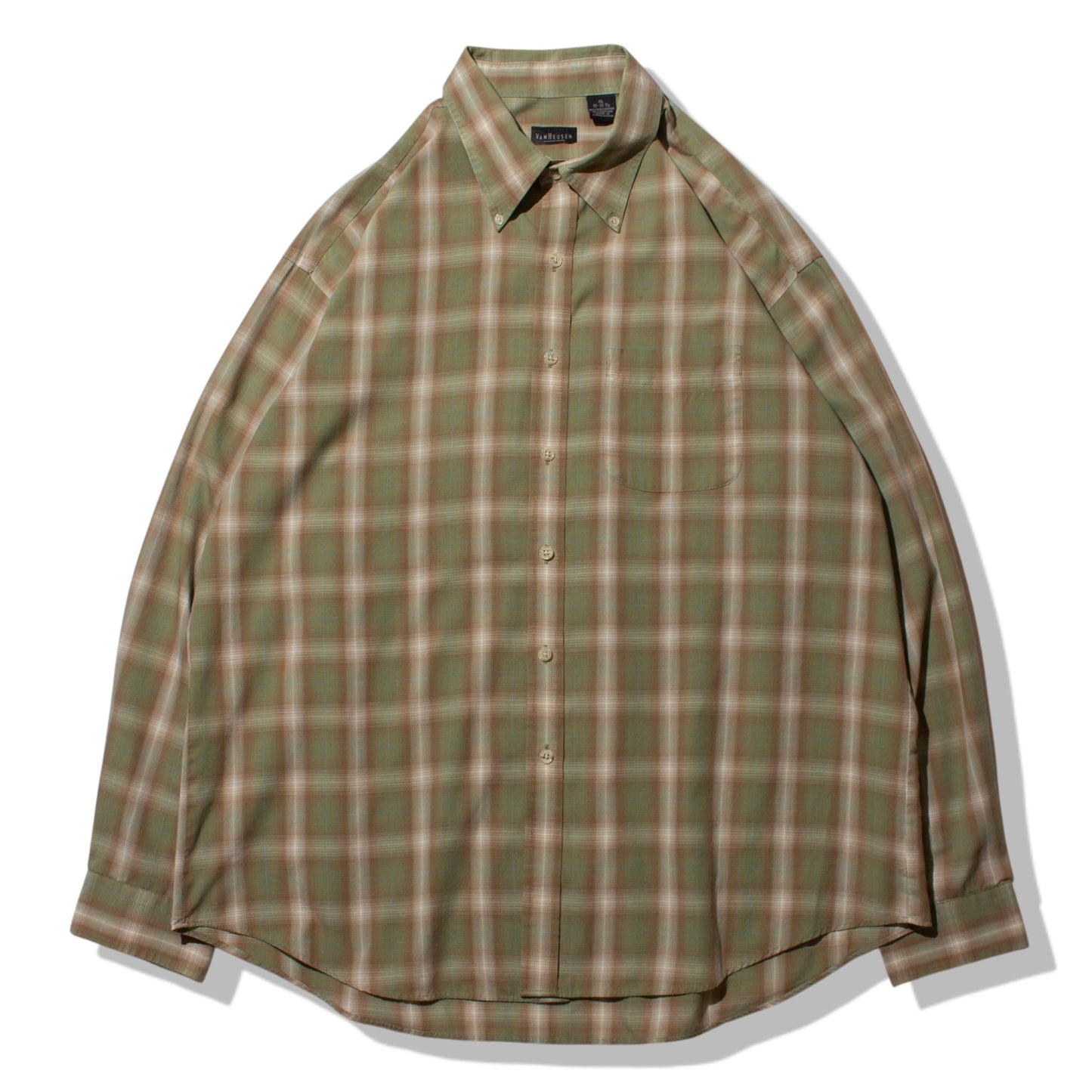 Polyester×Cotton Ombre Check Shirt【XL】