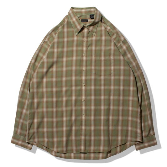Polyester×Cotton Ombre Check Shirt【XL】
