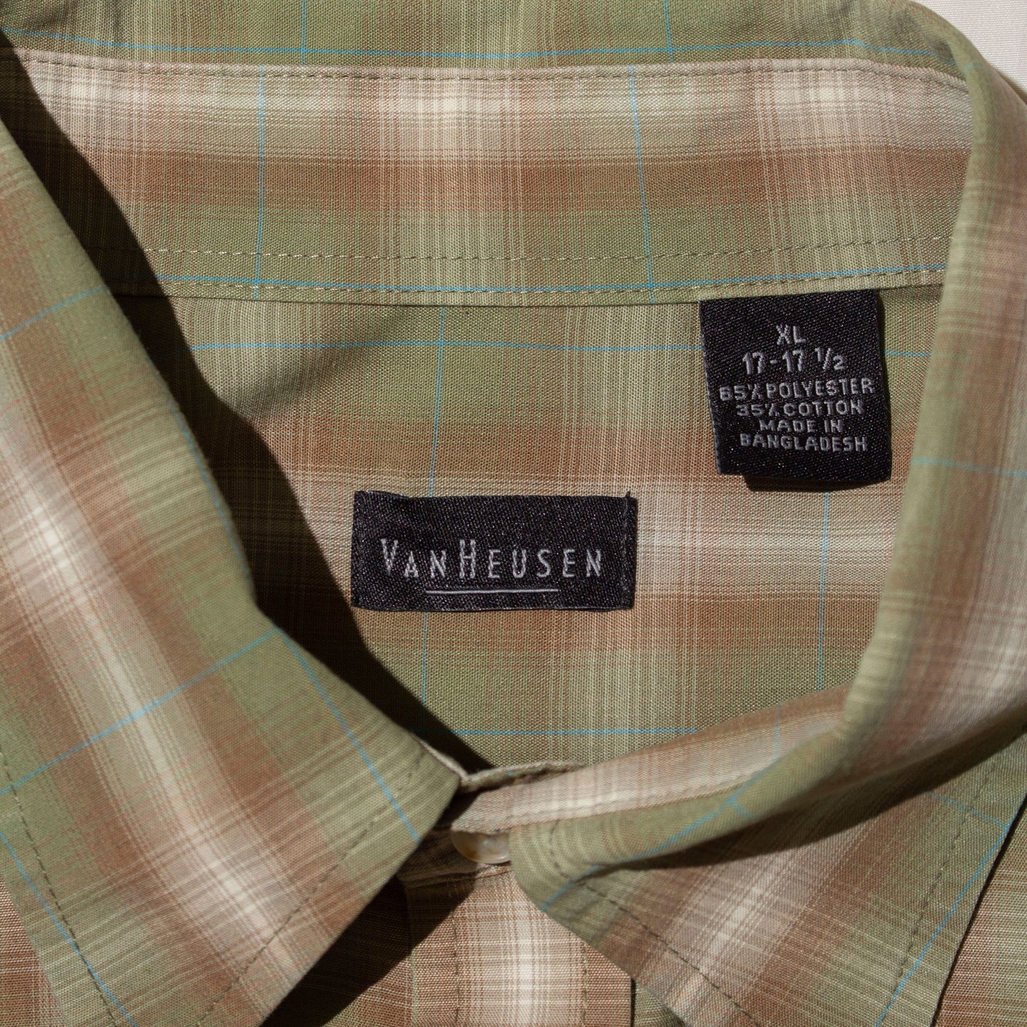 Polyester×Cotton Ombre Check Shirt【XL】