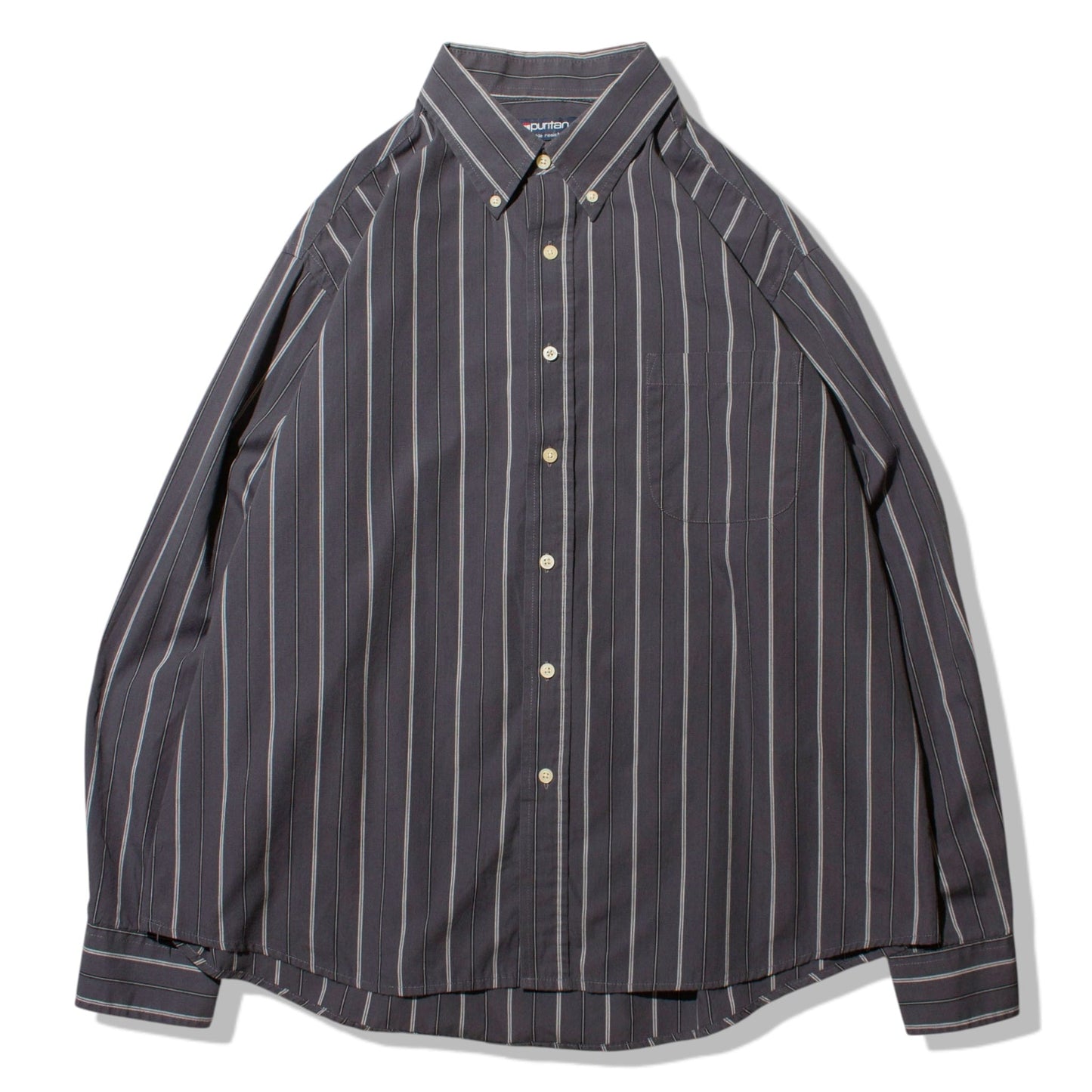 Cotton×Polyester Stripre Shirt【XL】