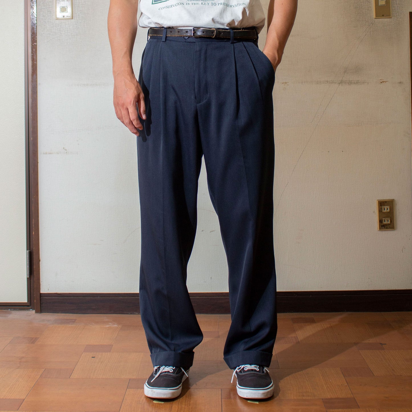 2tuck Slacks / Blue Gray【W33×L32】