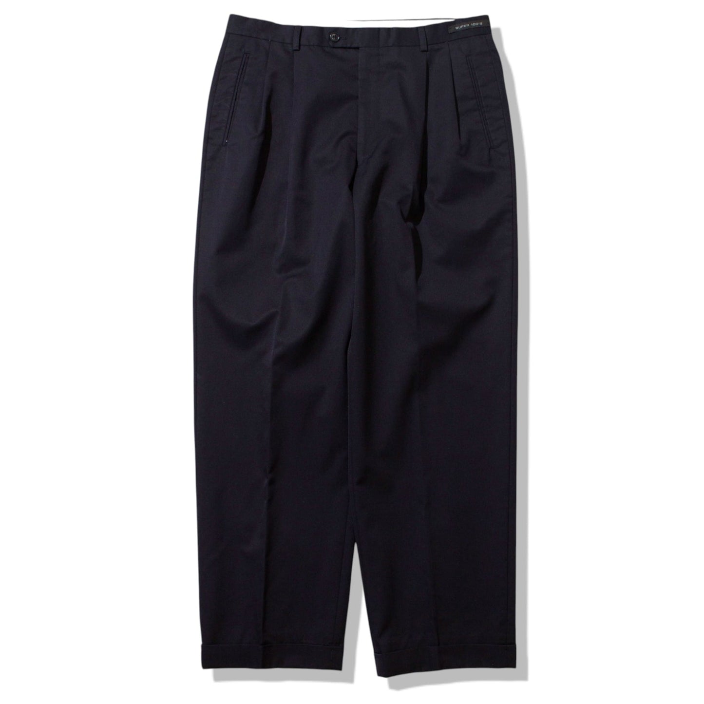 "SUPER 100's" Wool Gabardine 2tuck Slacks【W34×L29】