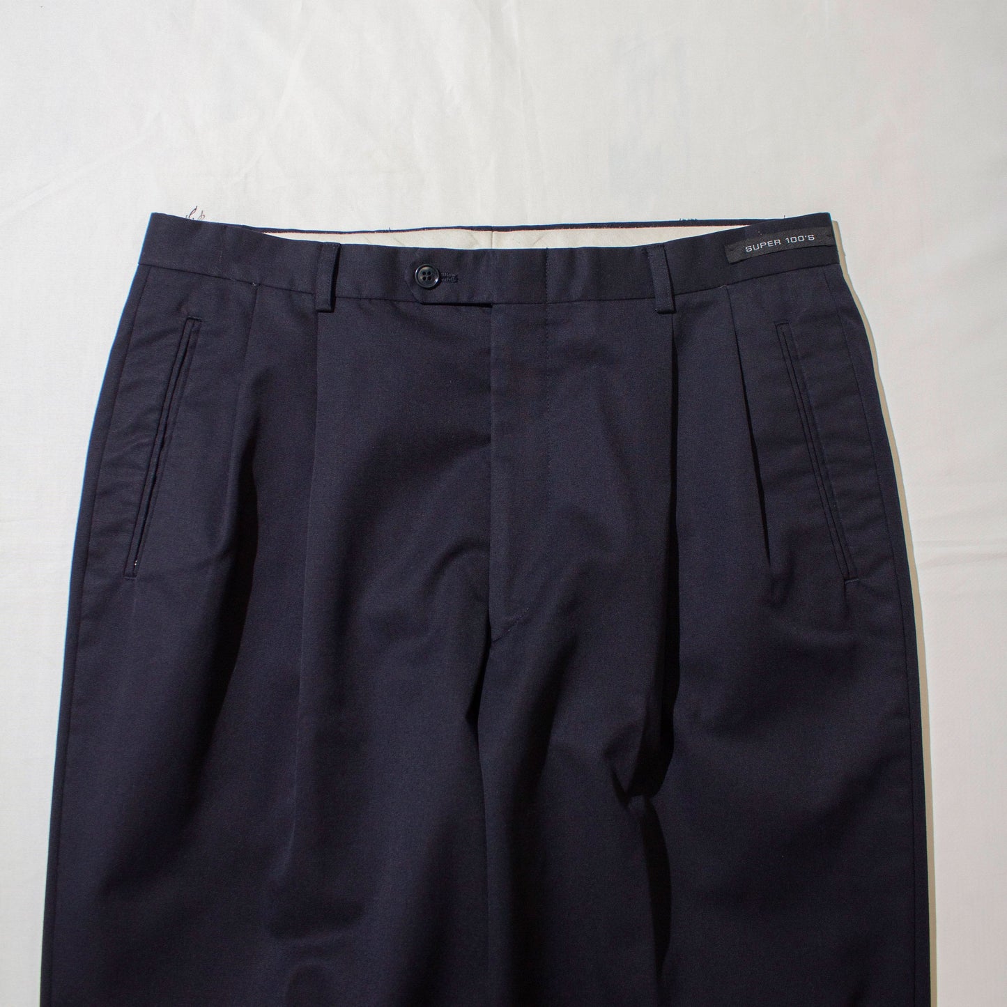 "SUPER 100's" Wool Gabardine 2tuck Slacks【W34×L29】