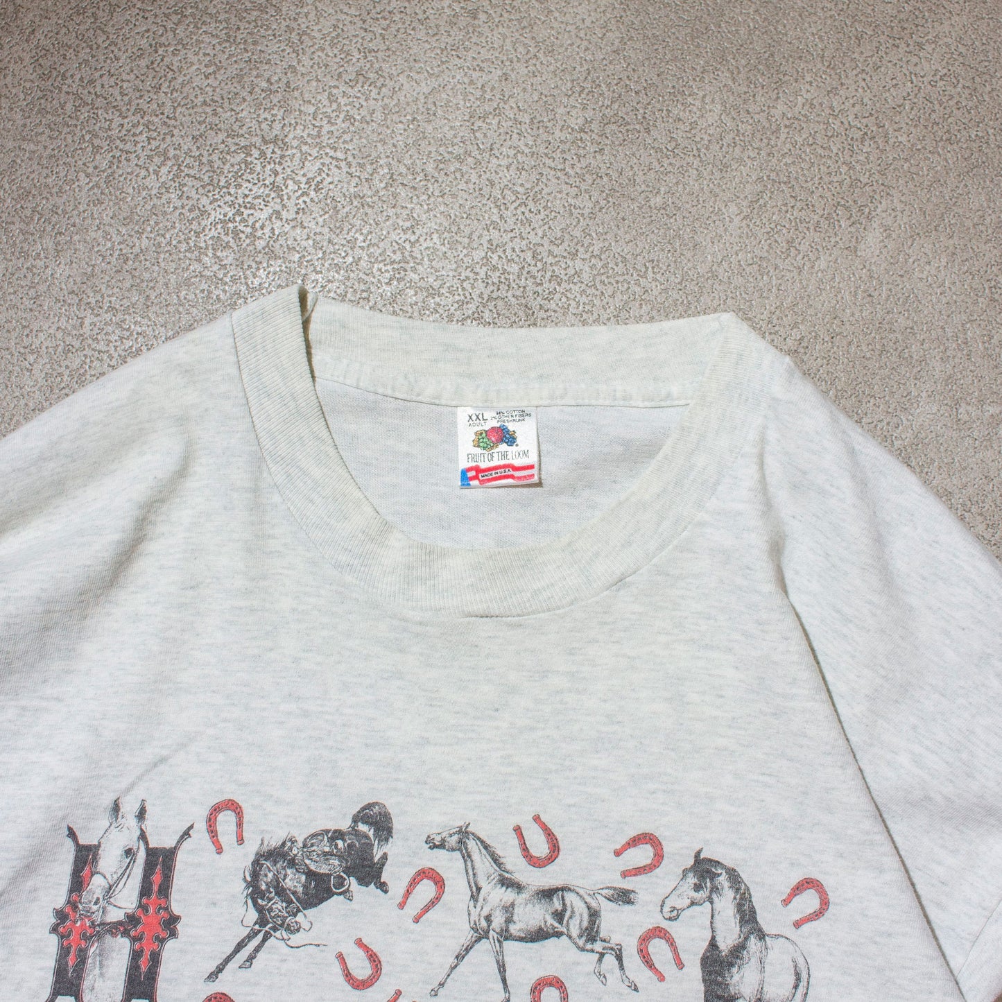 "Horse Shoe" T-Shirt Made in U.S.A.【XXL】