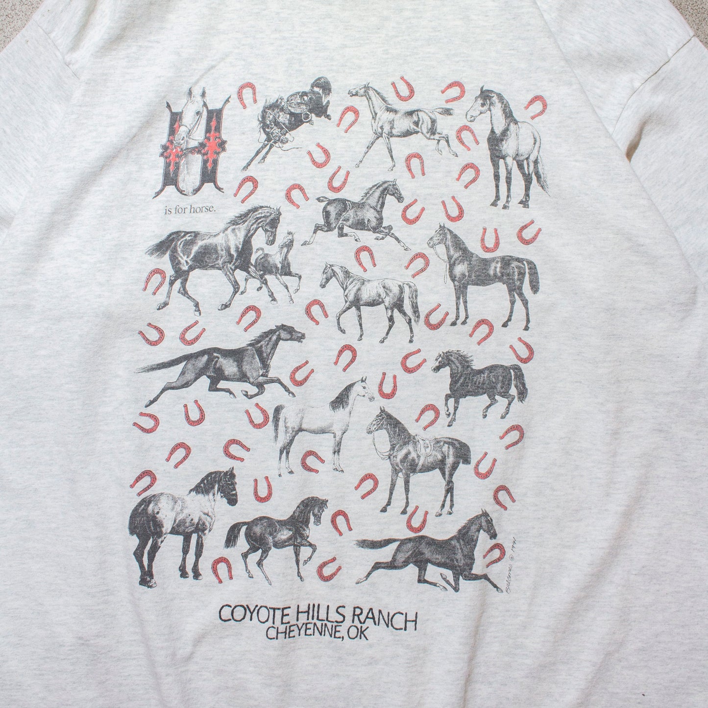 "Horse Shoe" T-Shirt Made in U.S.A.【XXL】