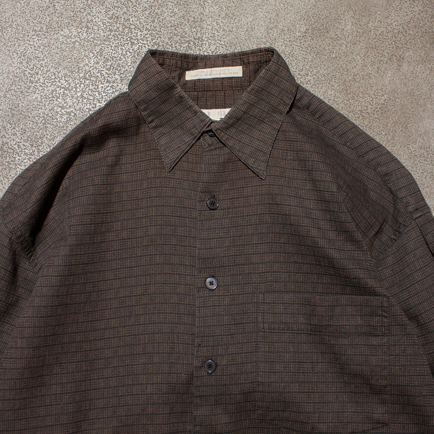 Cotton Tuck Shirt / Brown【M】