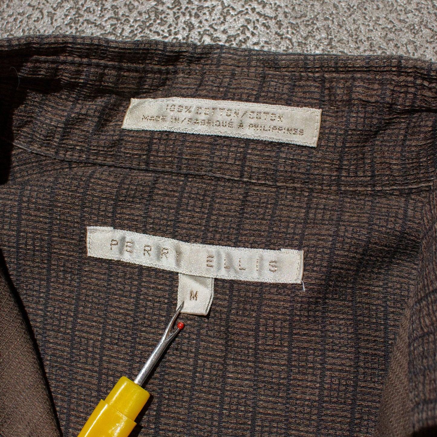 Cotton Tuck Shirt / Brown【M】