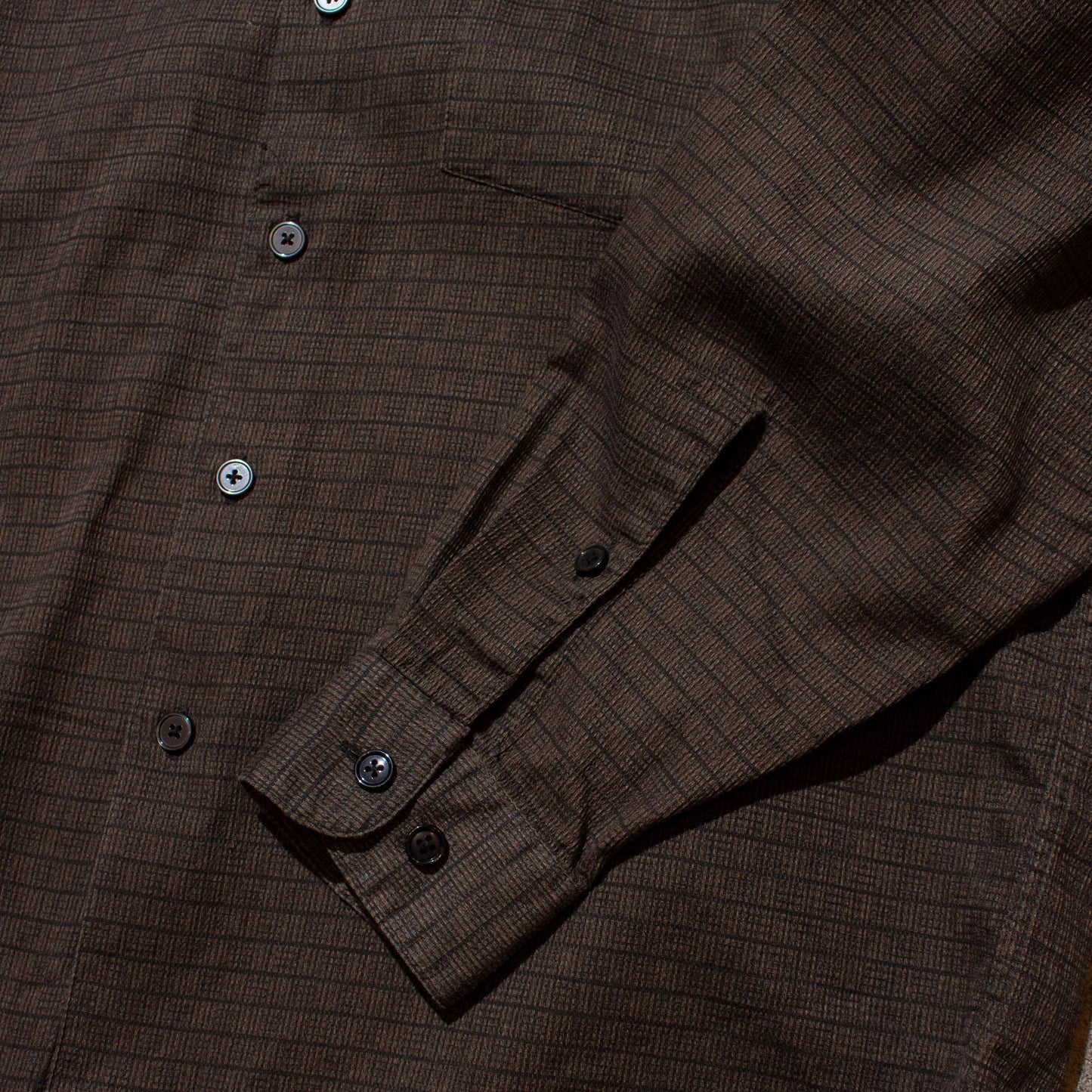 Cotton Tuck Shirt / Brown【M】