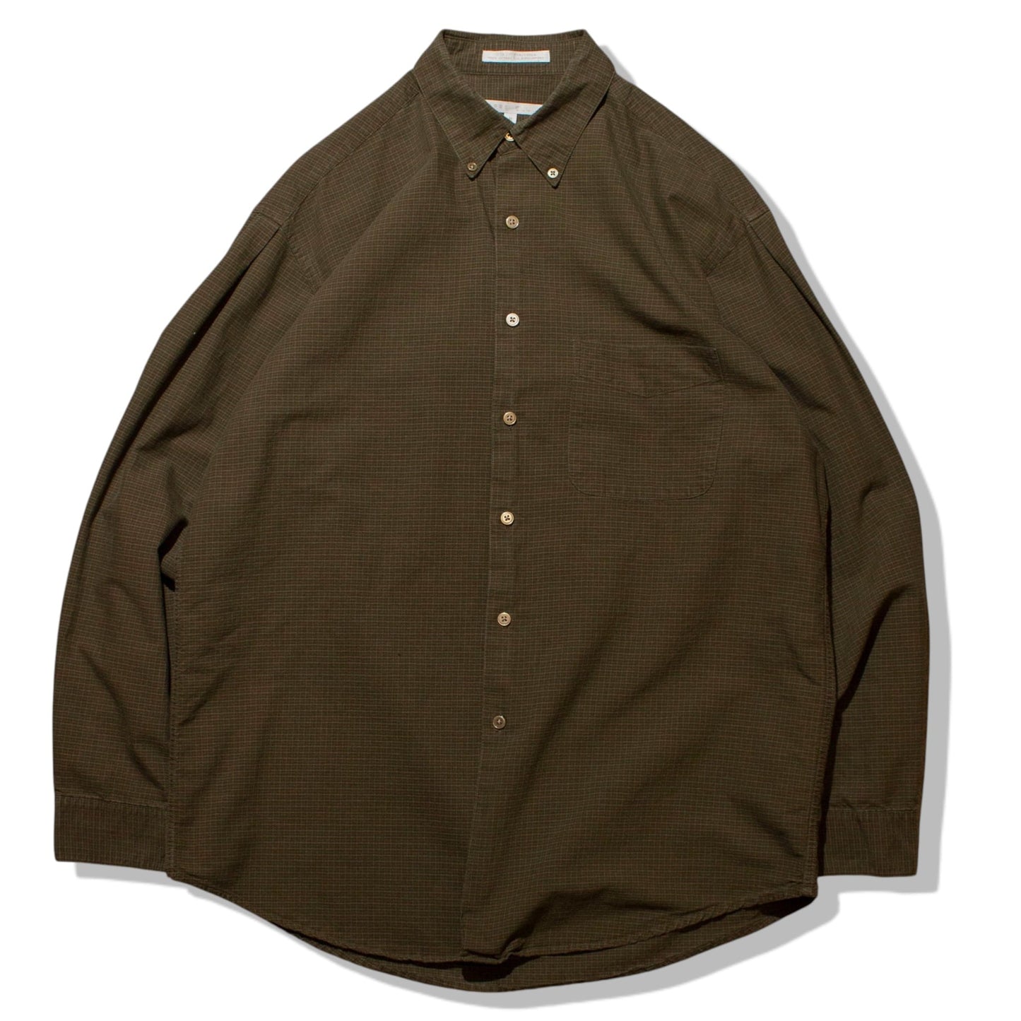 Cotton Check Tuck Shirt / Olive【M】