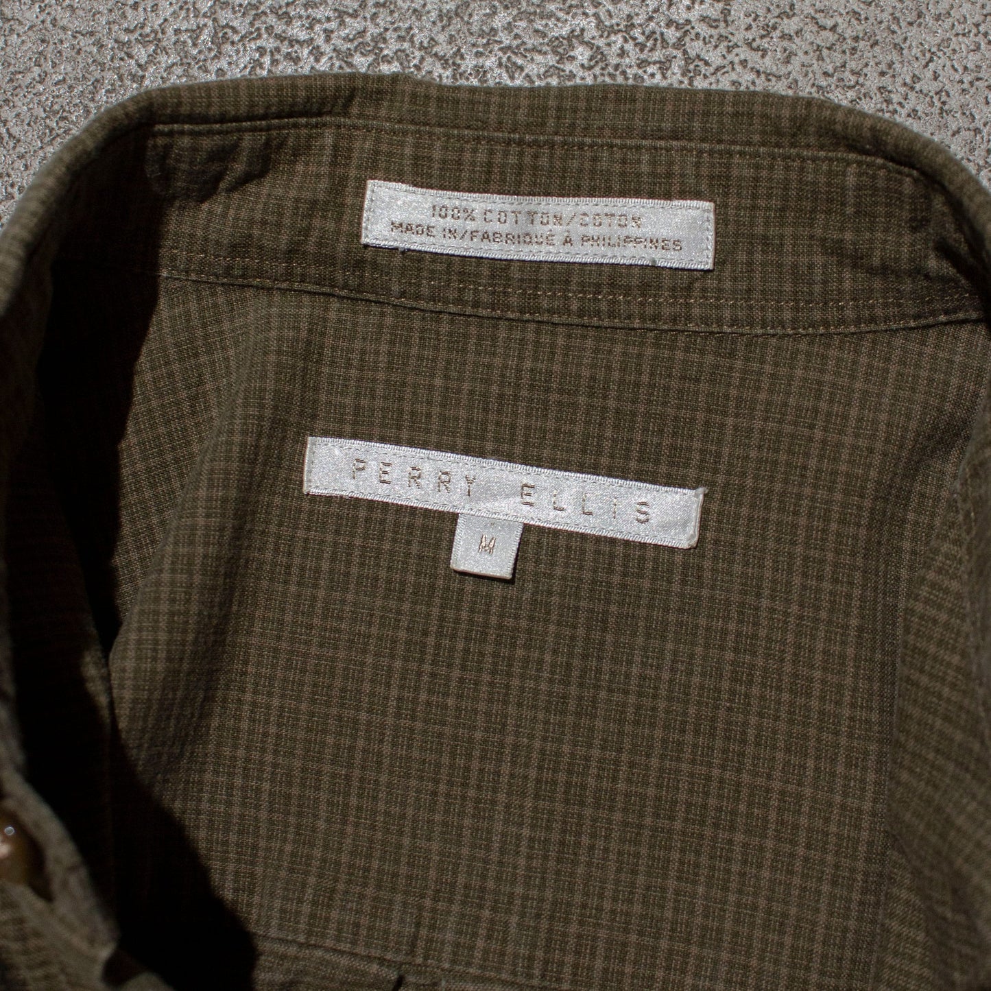 Cotton Check Tuck Shirt / Olive【M】