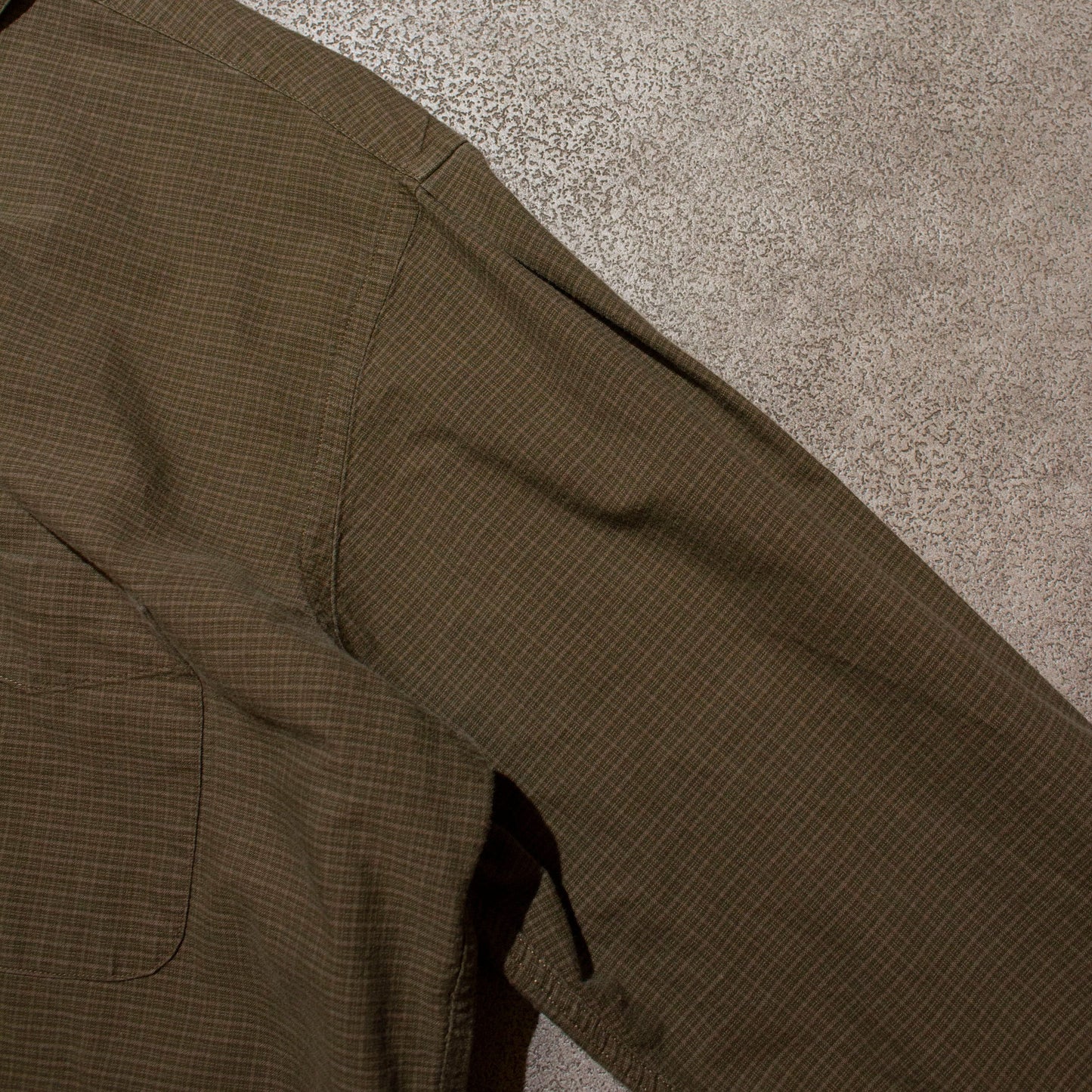 Cotton Check Tuck Shirt / Olive【M】