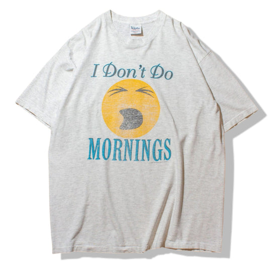 "I Don't Do Morning" T-shirt Made in U.S.A.【XL】
