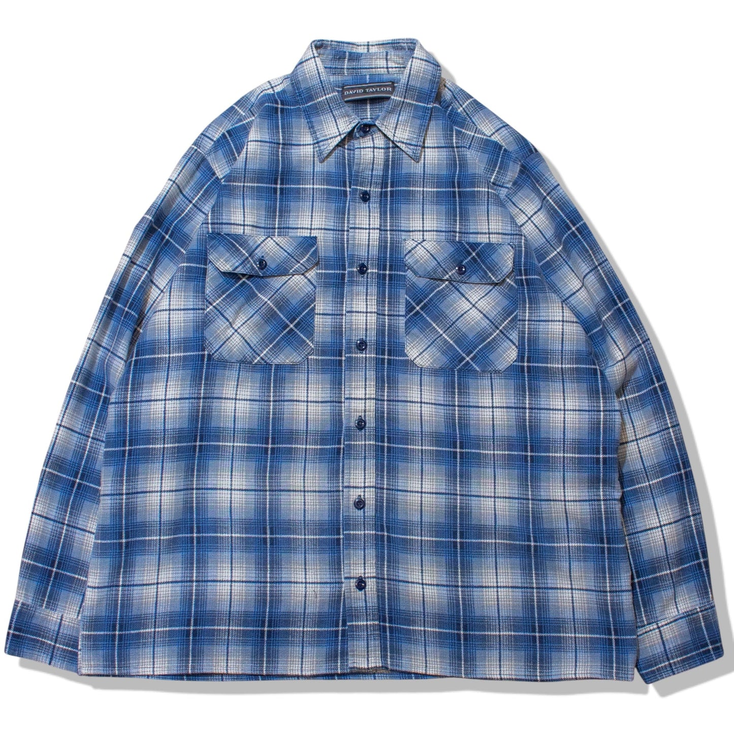 Printed Flannel Shirt Blue【L】